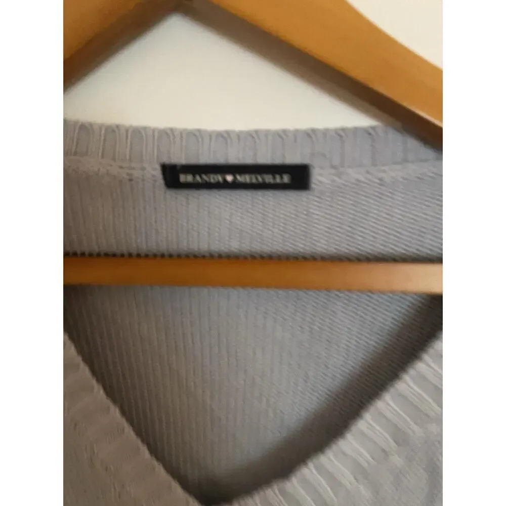 Brandy Melville Sweater Cotton‎ Steel Blue Cropped - Picture 5 of 5